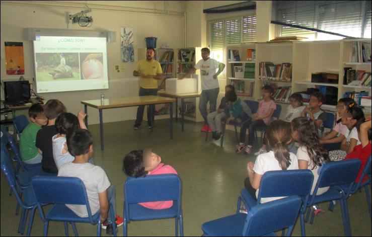 Taller sobre reptiles, para niños del colegio Méndez Nuñez (Madrid)